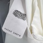 Naked Zebra  Blouse White Ruffle Layered Cross Straps Sleeveless Medium New Photo 3