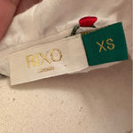 RIXO Sofia White Red‎ Embroidered Wrap Waist Tie Blouse Top Boho Ruffle Size XS Photo 6