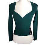 EXPRESS Body Contour Lace Piece Ribbed Cropped Sweater Photo 83