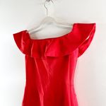Aritzia Babaton by  Emry Off The Shoulder Ruffle Trim Bodycon Mini Dress Red US 4 Photo 6