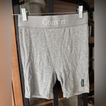 Comfrt ribbed contour boxer shorts high rise lounge slate embroidered logo Gray Photo 4