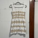 Lilly Pulitzer White Gold Floral Lace Overlay Sleeveless Sheath Dress Size 2 Photo 4