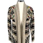 Anthropologie Northern Angel  Aztec Southwest Cardigan Sweater Beige Size Small Photo 2