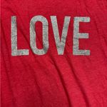Victoria's Secret  “LOVE” Glitter Long Sleeve Sleep Shirt Sz Large - Red Silver Photo 4