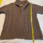 Old Navy Open Front Cardigan Sweater Cable Knit Women’s Size Medium Taupe Tan Photo 8