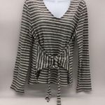 A New Day Long Sleeve Textured Tee Shirt w/Textured Stripe w/Attached Belt-Sz L Photo 0