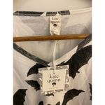 NWT Kate Quinn XS 100% Organic Cotton White Black Gray Long Sleeve Bat Halloween Photo 4