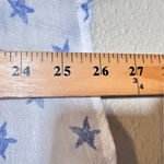 Zac and Rachel  White Blue Star Print Button Down Shirt Womens L Lightweight Fabric Photo 2