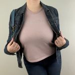 Bebe Y2K Light Baby Pink Rhinestone Embellished Logo Graphic Short Sleeve Tee Photo 1