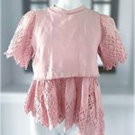 Sea New York Vienne Eyelet Asymmetric Hem Top, Peach Size M New w/o Tag $280 Photo 0