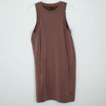 Ododos Womens Brown Sleeveless Tank Dress Size XL Pockets Stretch Athleisure Photo 2