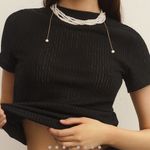 Anthropologie  PILCRO XXS Sheer Black Tee Photo 0