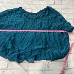 Tempo Paris Teal Crinkle V-Neck Tunic Top Women’s S Boho Oversized Asymmetrical Photo 11