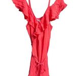 Cupcakes and Cashmere Morena Ruffle Wrap Dress Hot Coral Pink Size 8 Photo 0