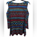 Western Aztec long sleeve cold shoulder blouse Purple Size L Photo 1