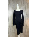 Diane Von Furstenberg  Women's Size 2 Black Long Sleeve Asymmetric Wrap Dress‎ Photo 2