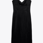 ZARA Blogger Fav Little Black Dress Midi Faux Pearls Sarin Rttect Party Coctail Photo 2