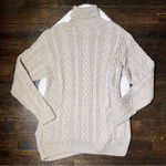 Ivan Grundahl Beige Merino Wool Cable Knit Turtleneck Sweater Dress Size M Photo 3