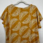Croft & Barrow  Yellow Tropical Leaf Crewneck Top, Size XL Photo 7