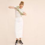 Madewell NWT  Carpenter Denim Skirt White size 30 Anthropologie Photo 3