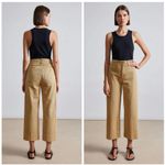 Apiece Apart  Merida High Rise Kick Flare Chino Khaki Wide Leg Pants Women size 4 Photo 1