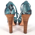 White House | Black Market Emilia Teal Snakeskin Platform Sandals Women's Size 10M Photo 3