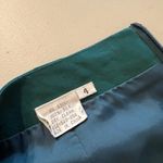 Vintage 90s Beautiful Green 100% Silk Mini Skirt Size 4 with Back Slit Photo 4