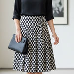 Alfani  Black and White A-Line Skirt 100% Cotton Photo 0