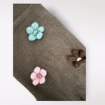 Sooki Des L.A. Vintage Y2K Brown Floral‎ Knit Shrug Scarf Cottage Boho Size M Photo 3