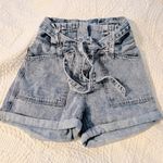 KANCAN Nieve Paperbag Acid Wash Shorts sz 7 Blue Photo 10