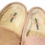 Minnetonka  Womens Size 9 Pink Leather Fur Lined Rubber Sole‎ Slippers Photo 2