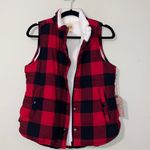 True Craft juniors medium key item puffer fest color oversized plaid red black Photo 2