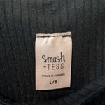 SMASH + TESS Knot Your Average Romper w Tie Up Straps, Black Ribbed, Size L Size L Photo 4