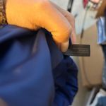 The Limited  Navy Blue Satin Strapless Ruffle Dress Photo 3