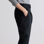 Quince  Drapey Twill Tapered Trouser in True Black Size 4 NWOT Photo 0