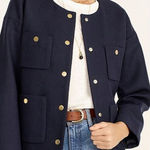 J.Crew Relaxed Lady Jacket in Double Serge Wool Navy Blue Size 2 Photo 0