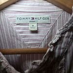 Tommy Hilfiger  Women's Pink White Stripe Ruffle Collar Button Down Shirt Size 18 Photo 4