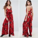 Free People  FP One moonlight garden floral Jumpsuit Wide Leg ladies large Boho Photo 1