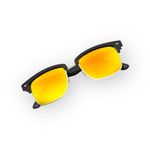 Frame new ☀︎︎Half Horn Rim Sunglasses Sunnies ☀︎︎ Orange Flash Fire Lenses ☀︎ Photo 5