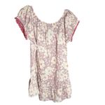 Free People  Frankie Cotton Tunic dress Shirt Floral Tie Front Boho M Stone Photo 3