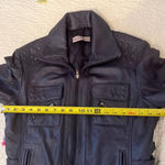 Navy Blue Leather Jacket Large Lulu Bravo Photo 5