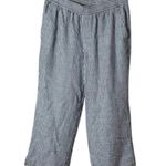 Old Navy Linen Drawstring Wide Leg Pants Trousers Striped Size Medium Petite Photo 0