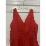 Cynthia Rowley Women's Red Linen Sleeveless dress size 8 Tomato Girl Patriotic Photo 5