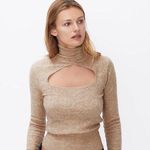 ZARA Beige Brown Tan Wool Blend Cut Out Sweater Top Photo 1