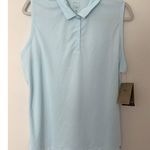 Nike NWT  Dri FIT Victory Glacier Blue Womens Sleeveless Golf Polo Shirt XL Photo 2