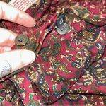 Nordstrom vintage burgundy paisley wool skirt 26” waist pockets *flawed Photo 2