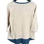 Westbound Petite Layered Look Sweater Beige Blue Hem Faux Shirt PL New Size undefined Photo 2