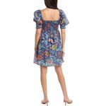 Velvet Tees Velvet by Graham & Spencer Blue Floral Smocked  Mini Dress - Size L Photo 1