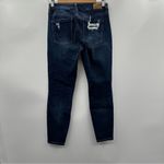 American Eagle American‎ Eagle Dark Wash Mid Rise Curvy Jegging Distressed Jeans Size 4 Short Photo 3