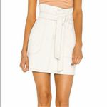 Free People  High Waisted Belted White Denim Belted Skirt Size 0 XS Boho Western Photo 1
